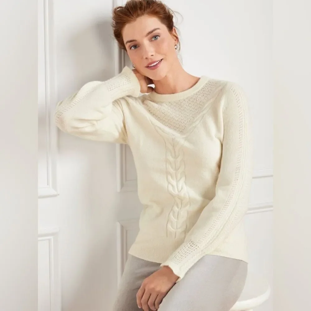 Talbots Cable Knit Crewneck Sweater